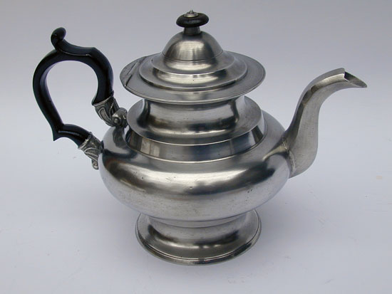 An Inverted Mold A. Porter Pewter Teapot