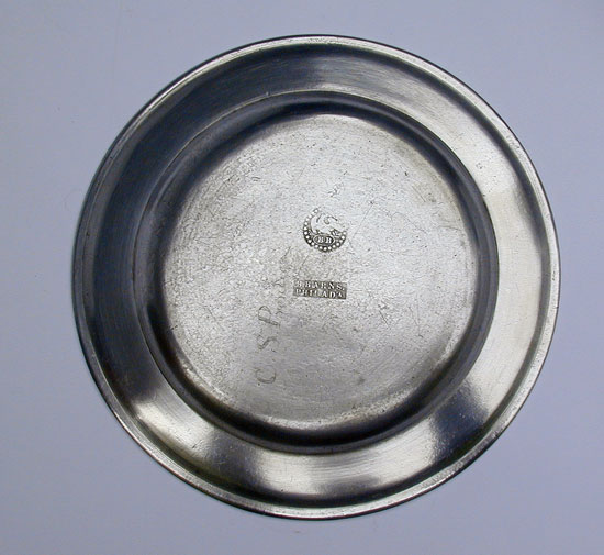 A Single Reed Rim Pewter Plate by Blakeslee Barns