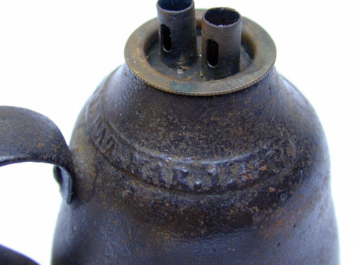 A Whale Oil Burner Cast Iron Lamp