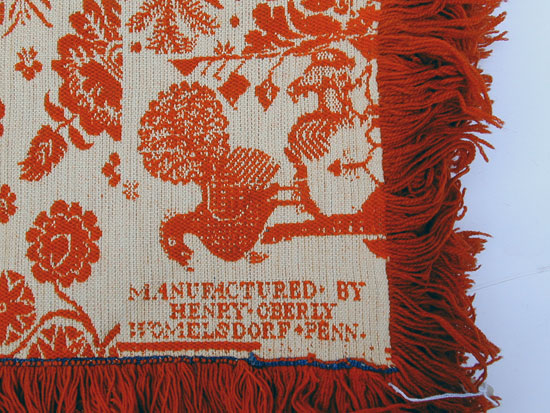 A Jacquard Patterned Coverlet by Henry Oberly