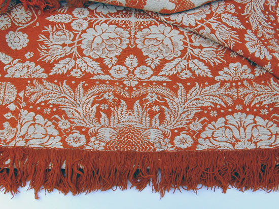 A Jacquard Patterned Coverlet by Henry Oberly