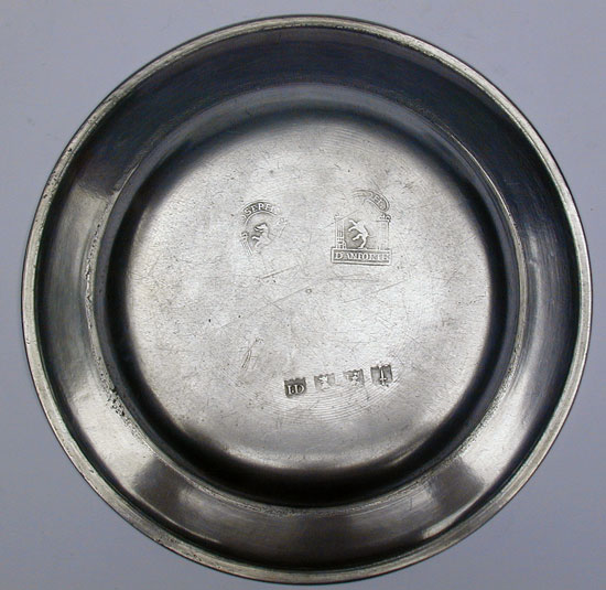 A Middletown Pewter Plate by Joseph Danforth