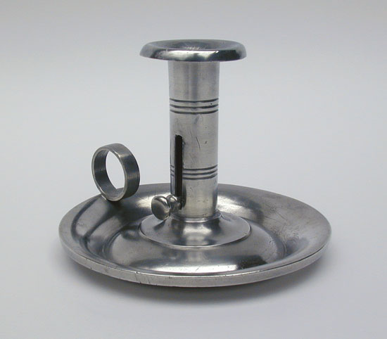 An Unmarked Pewter Chamberstick Attributable to Meriden Britannia Company