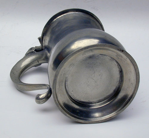 A Quart Antique British Pewter Export Tulip Tankard by Thomas Swanson