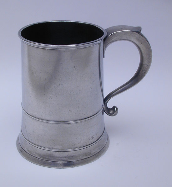 A Quart Pewter Export Mug by Edgar Curtis & Co