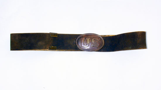 A Civil War Enlisted Man's Buff Leather Waist Belt w/ US Oval Buckle