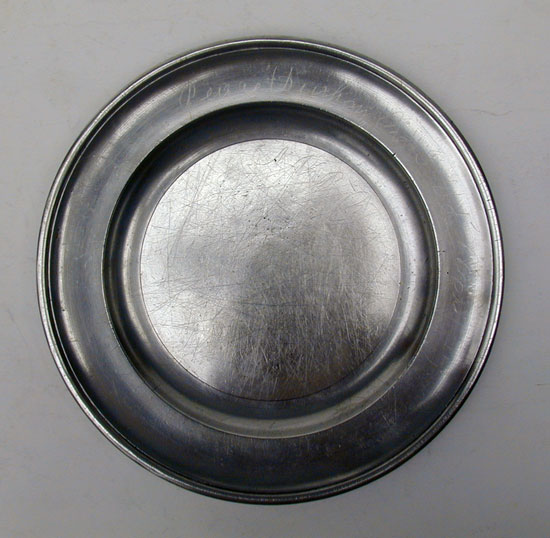 Pewter Plate by Joseph Danforth, Sr.