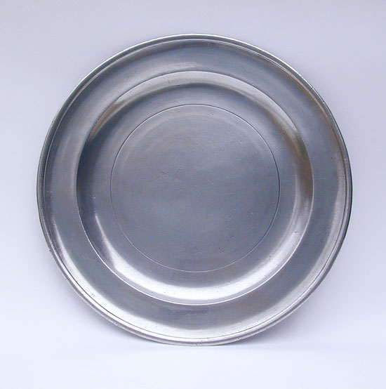 A Very Fine American Pewter Platter by Jacob Whitmore