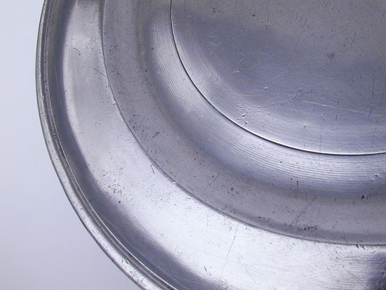 A Very Fine American Pewter Platter by Jacob Whitmore