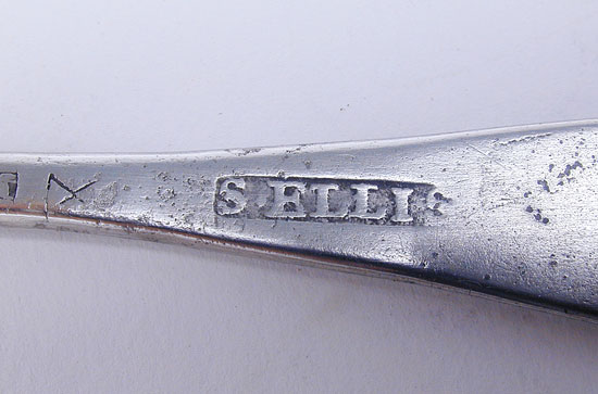 An Export Pewter Tablespoon by Samuel Ellis