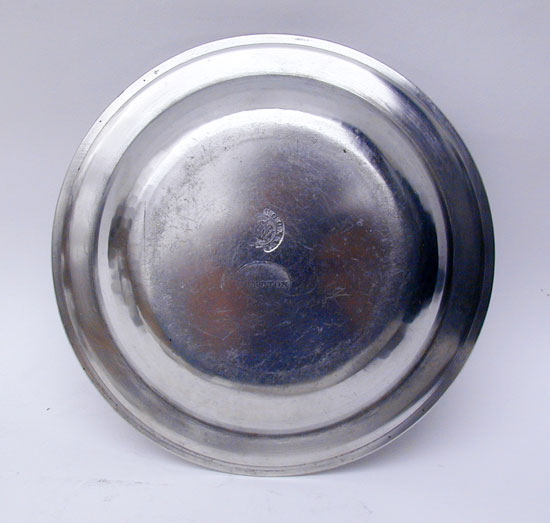 An Export Pewter Soup Plate by Thomas & Townsend Compton