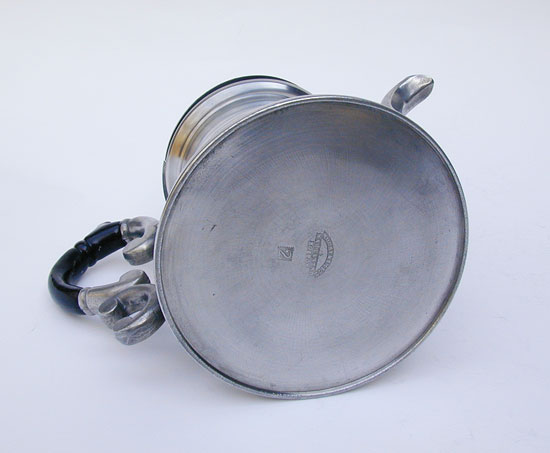 A Pewter Truncated Lighthouse Teapot by Morey & Smith