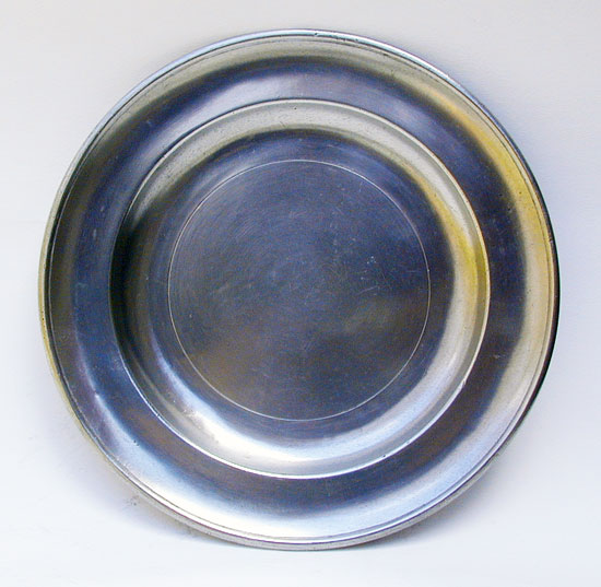 A Single Reed Rim Pewter Plate by Blakeslee Barns