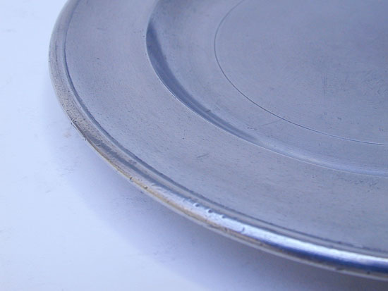 A Single Reed Rim Pewter Plate by Blakeslee Barns