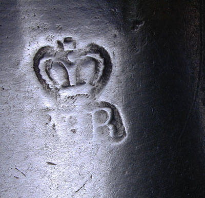 A Quart Export Pewter Tankard by Nathaniel Barber