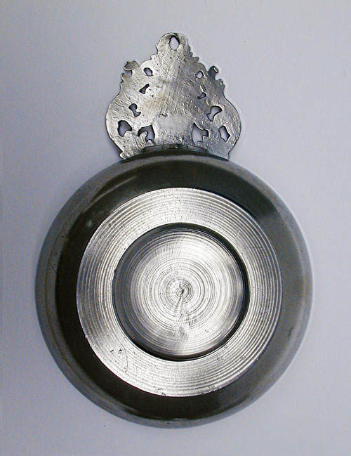 A Crown or Coronet Handle Pewter Porringer by Thomas Danforth Boardman and Sherman Boardman