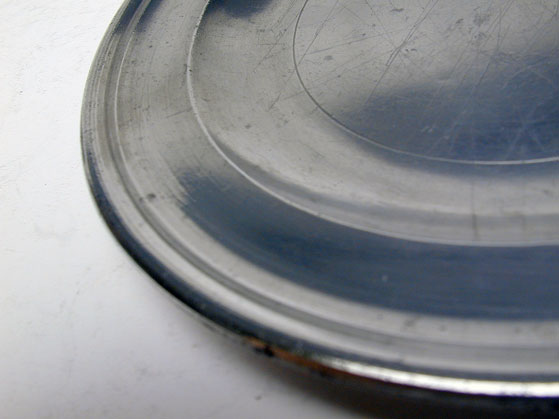 A Townsend & Compton Export Pewter Plate with Owner's Initials