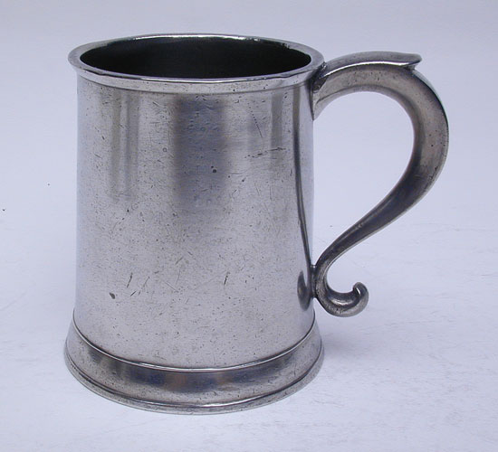 An Unmarked Danforth Mold Connecticut Pint Pewter Mug 