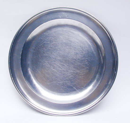 A Rare and Early IS Semper Eadem Boston Single Reed Rim Pewter Plate