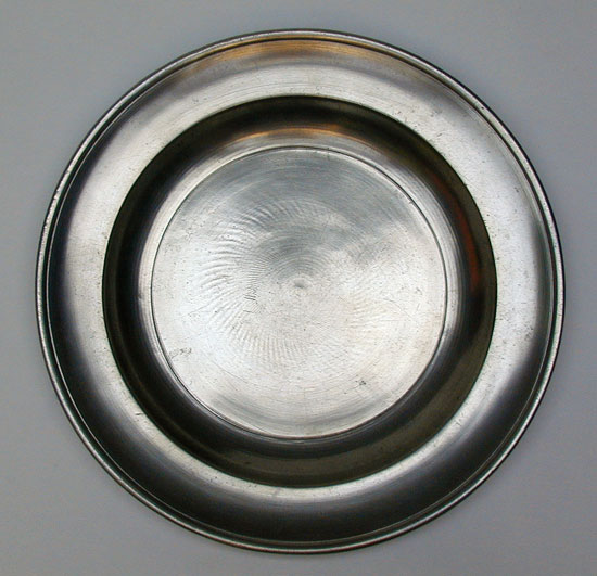 A Fine Single Reed Rim Pewter Plate by George Lightner
